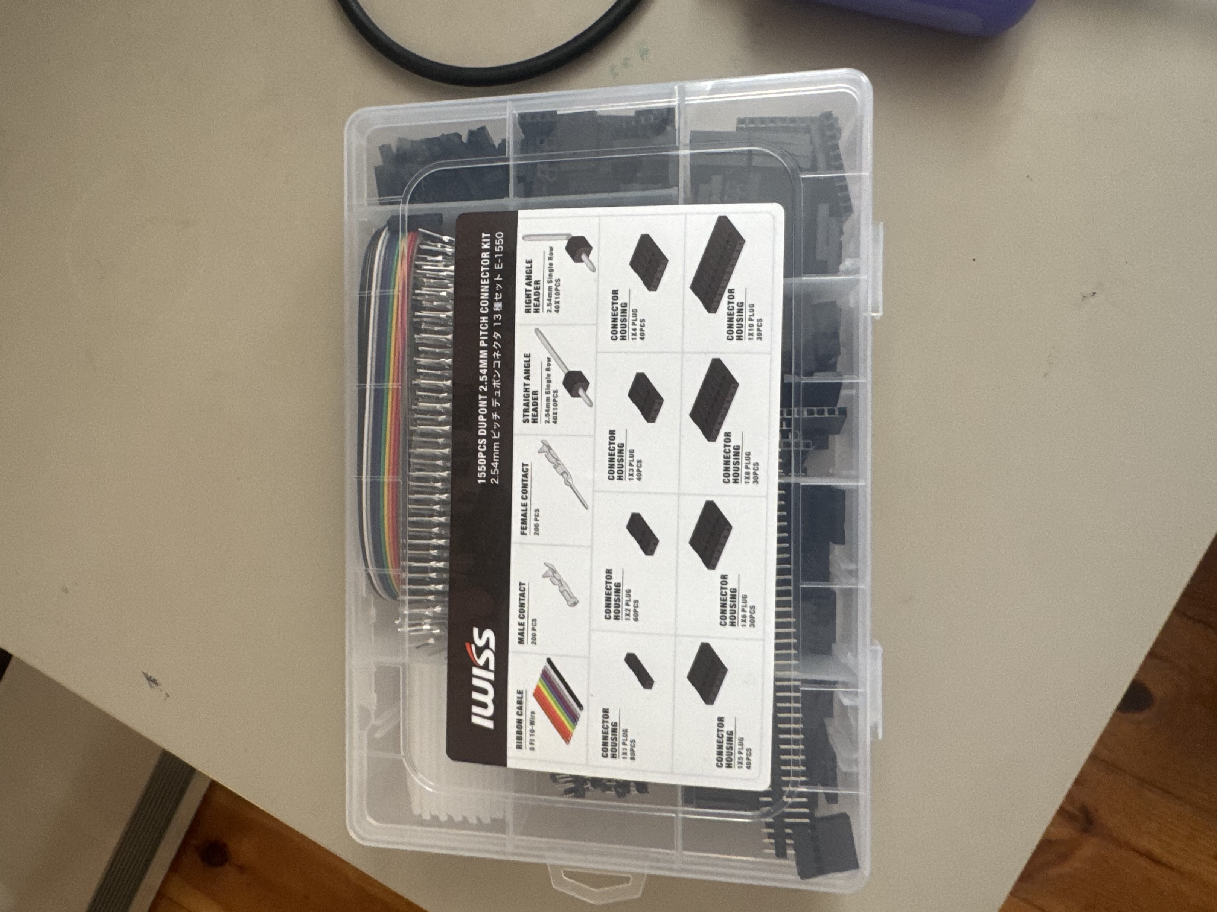 IWISS 1550PCS Dupont 2.54mm Pitch Connector Kit